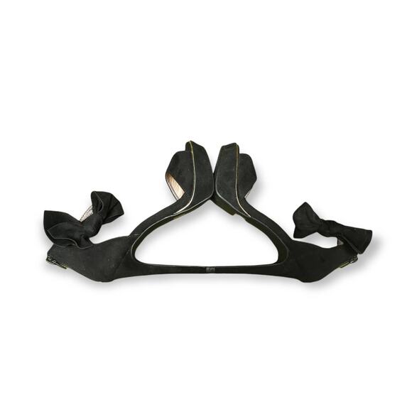 Qupid Peep Toe Ankle Strap Bow Tie Stiletto High Heels - Size 7 - Picture 4 of 9